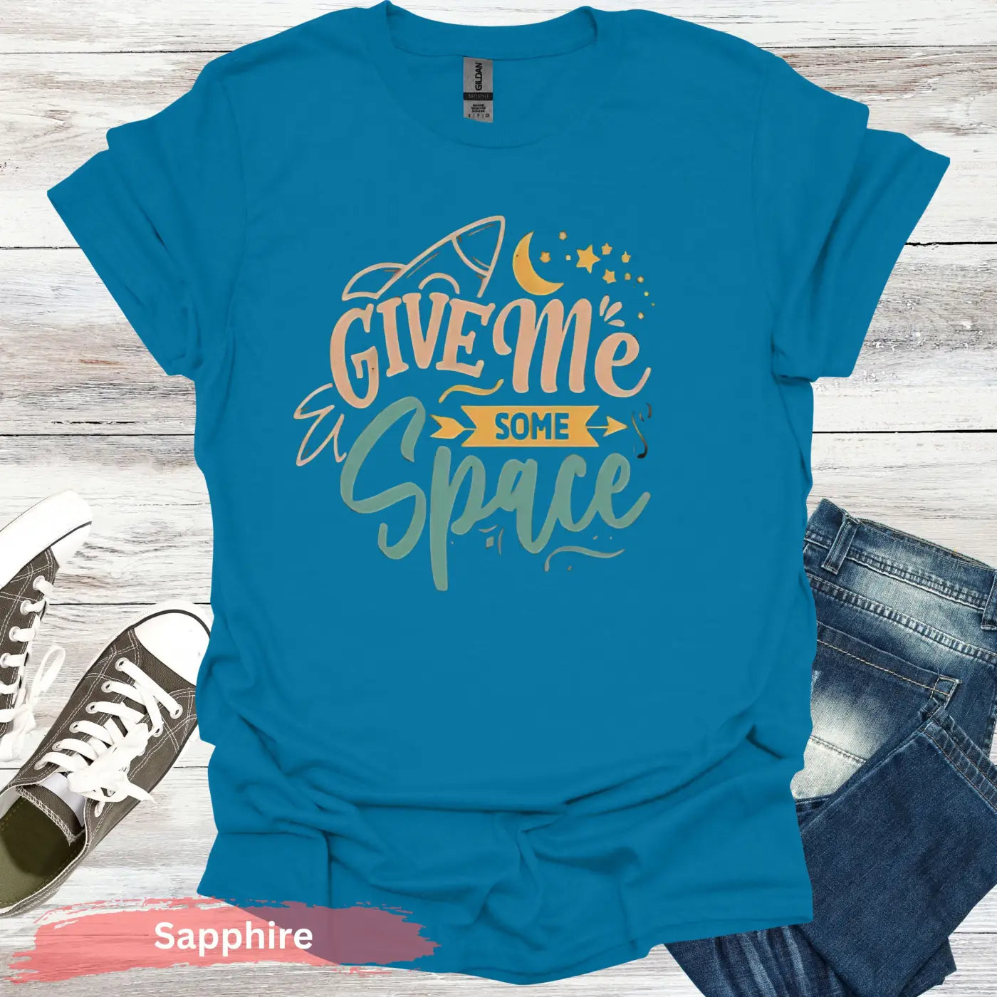 Give Me Some Space T-Shirt - S / Sapphire - Physical Item
