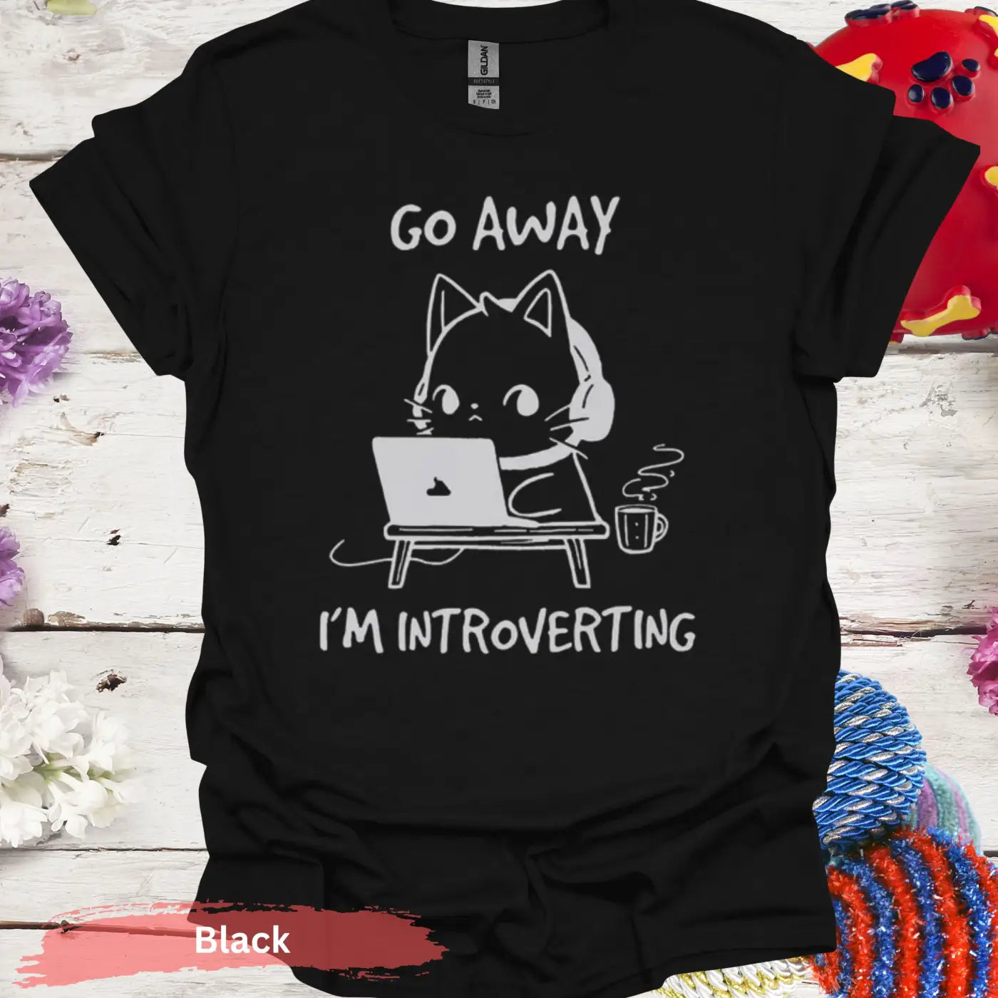 Go Away I’m Introverting T-Shirt - S / Black - Physical Item