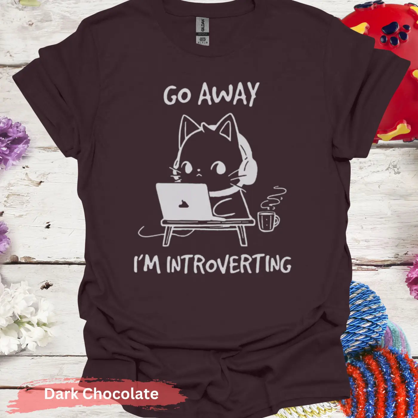 Go Away I’m Introverting T-Shirt - S / Dark Chocolate - Physical Item