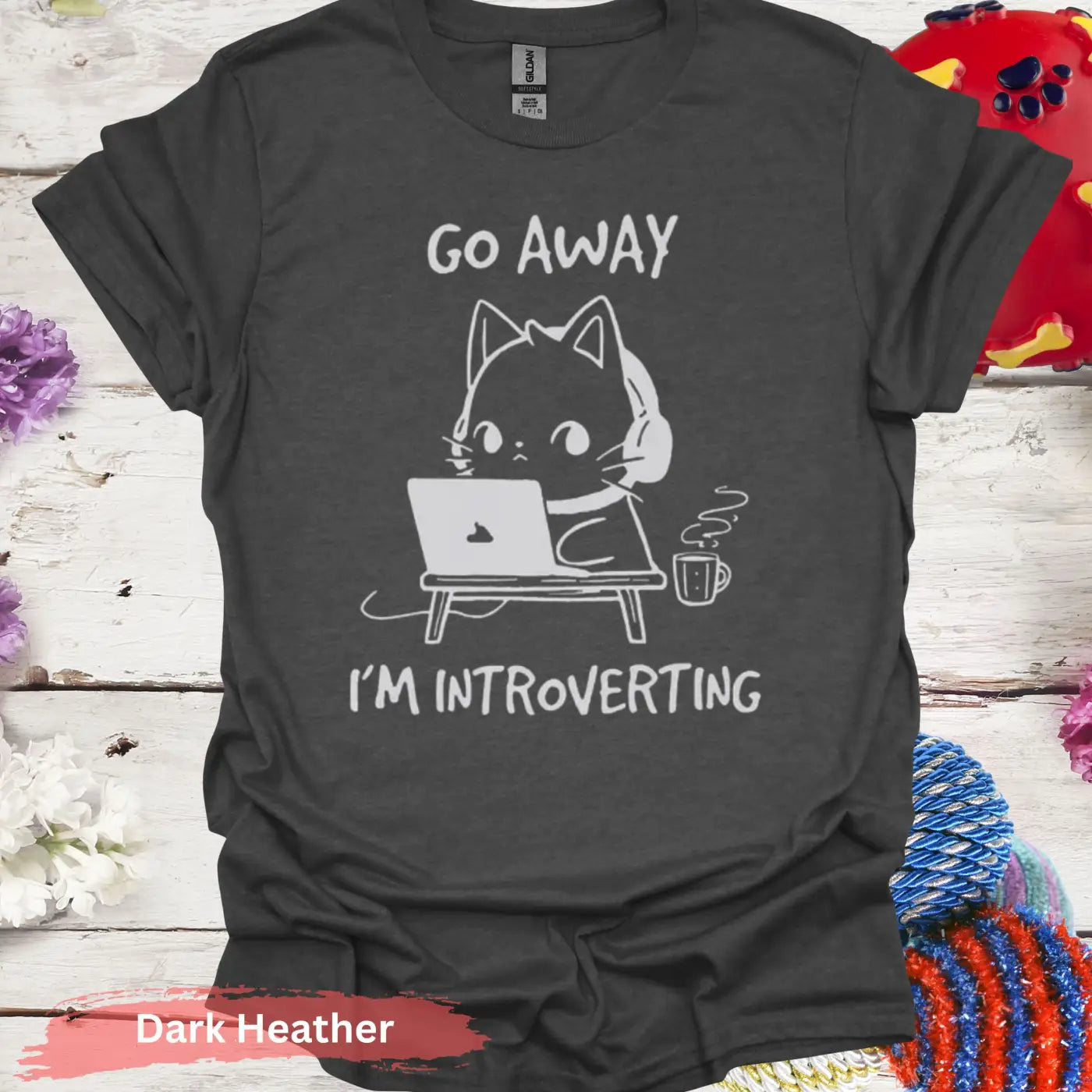 Go Away I’m Introverting T-Shirt - S / Dark Heather - Physical Item