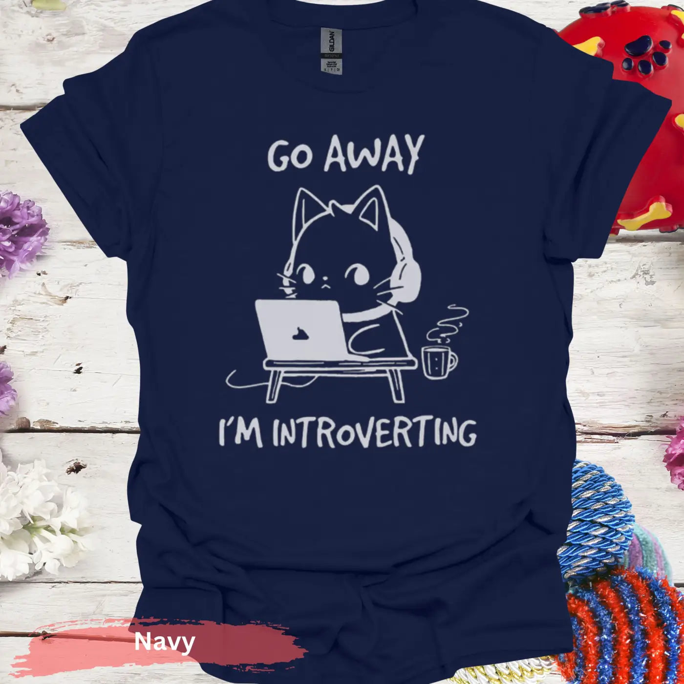 Go Away I’m Introverting T-Shirt - S / Navy - Physical Item