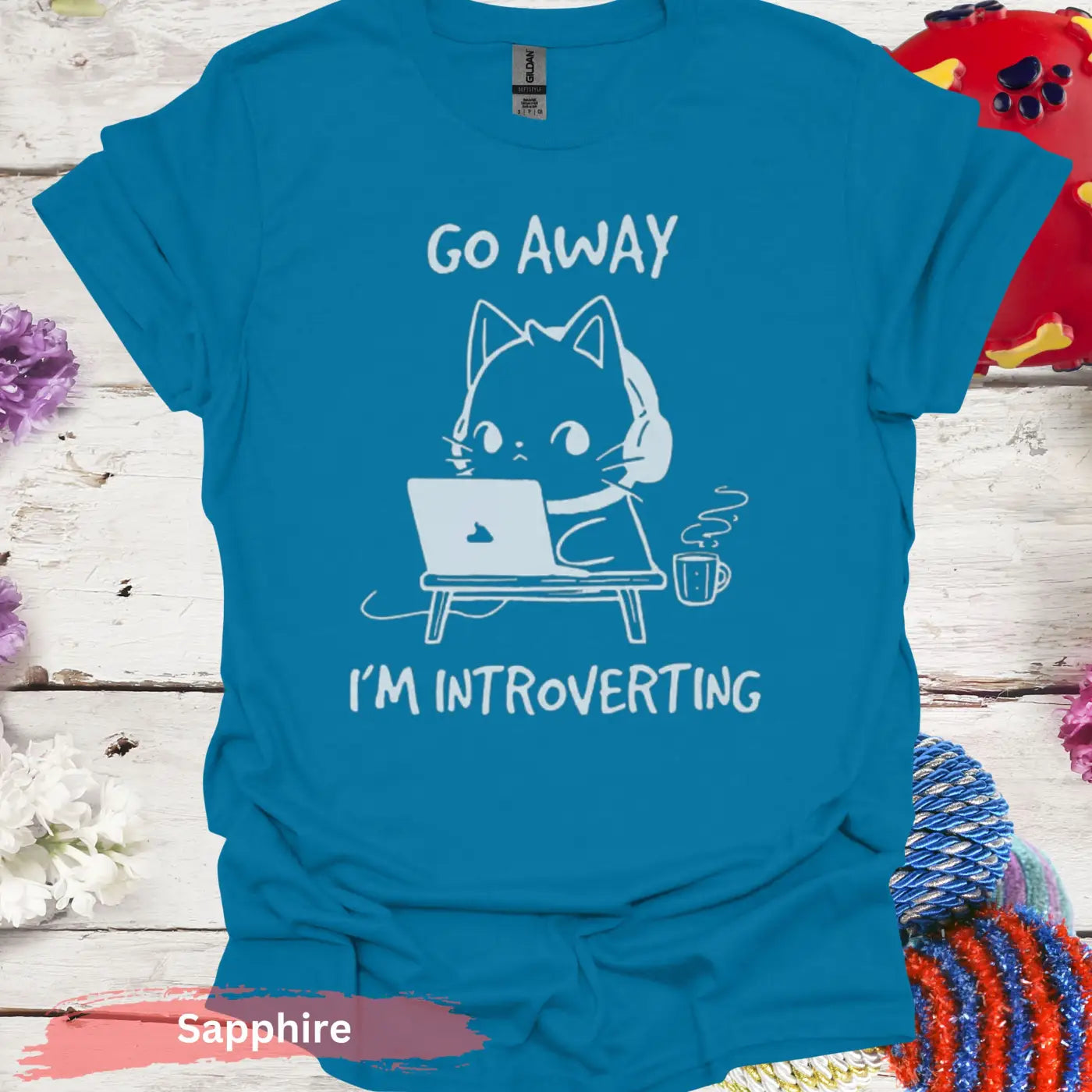 Go Away I’m Introverting T-Shirt - S / Sapphire - Physical Item