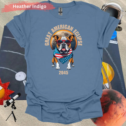 Great American Eclipse 2045 Bulldog T-Shirt - Physical Item