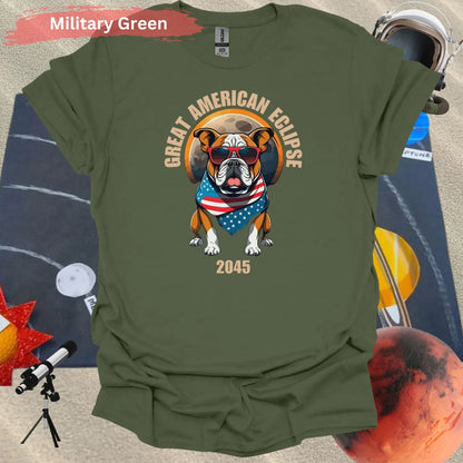 Great American Eclipse 2045 Bulldog T-Shirt - Physical Item