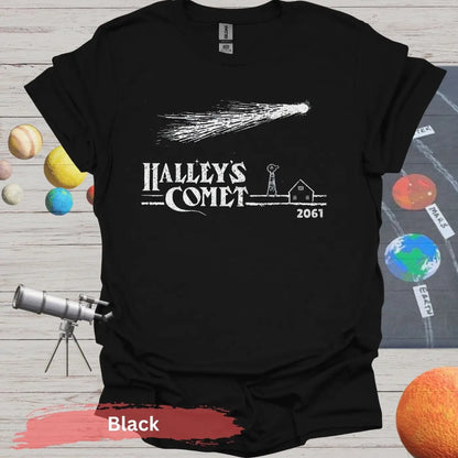 Halley’s Comet 2061: Celestial Encounter T-Shirt - Black / S - Physical Item