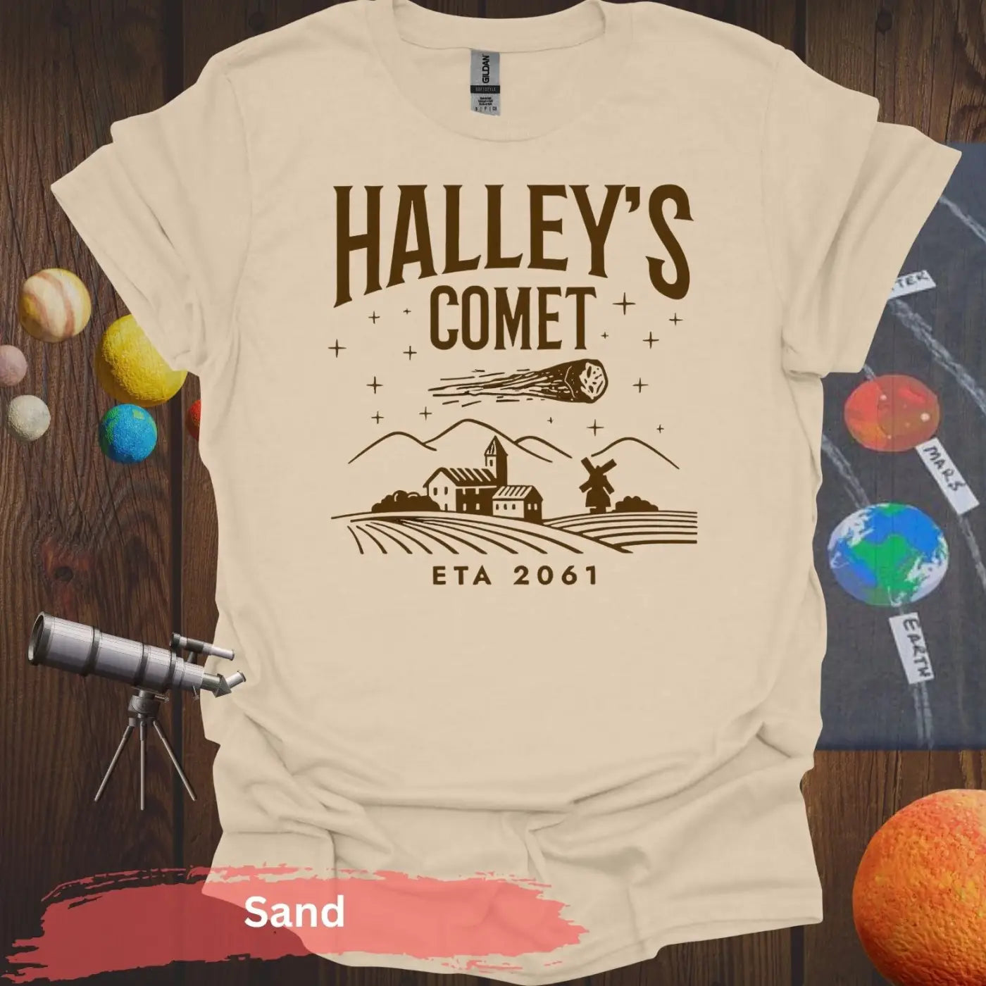 Halley’s Comet ETA 2061 T-shirt - S / Sand - Physical Item