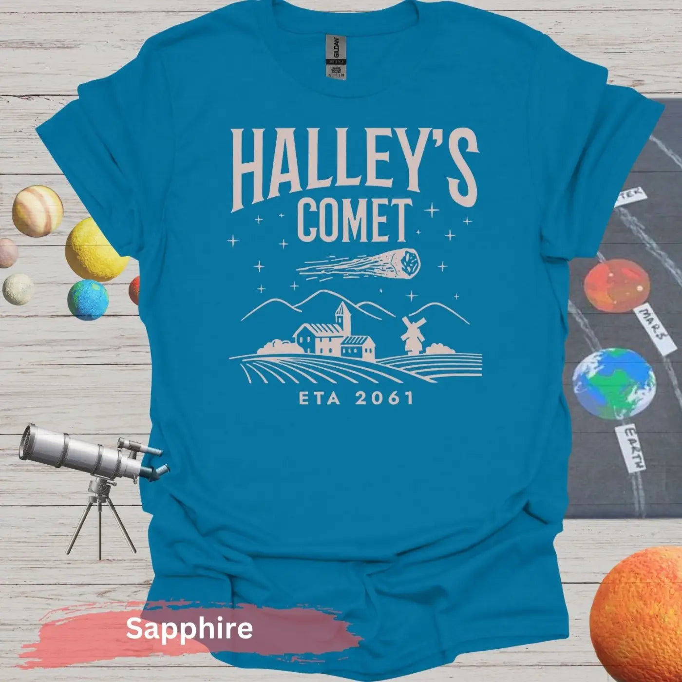 Halley’s Comet ETA 2061 T-shirt - S / Sapphire - Physical Item