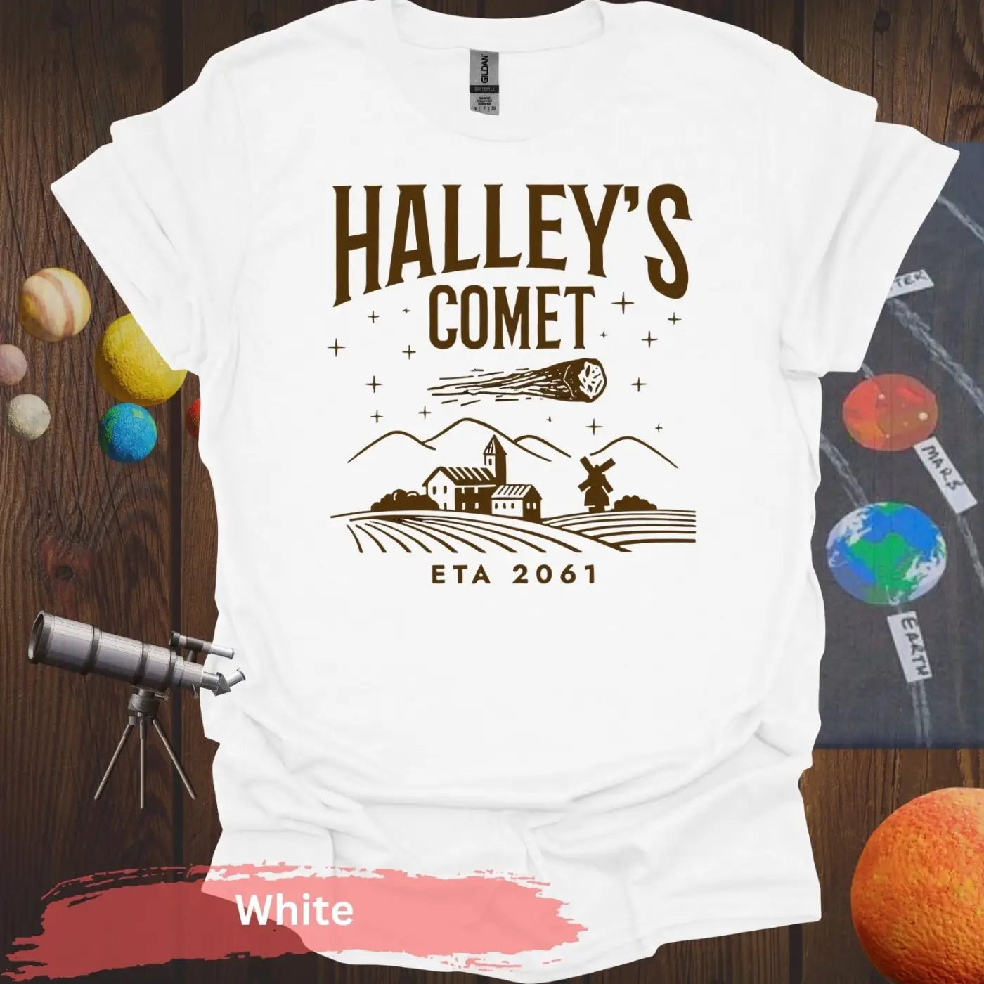 Halley’s Comet ETA 2061 T-shirt - S / White - Physical Item