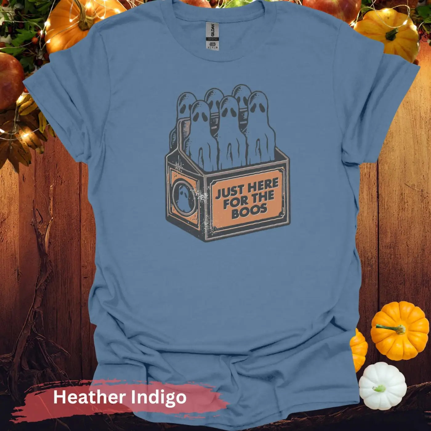 Halloween Just Here for the Boos Funny Unisex T-Shirt - Heather Indigo / S - Physical Item