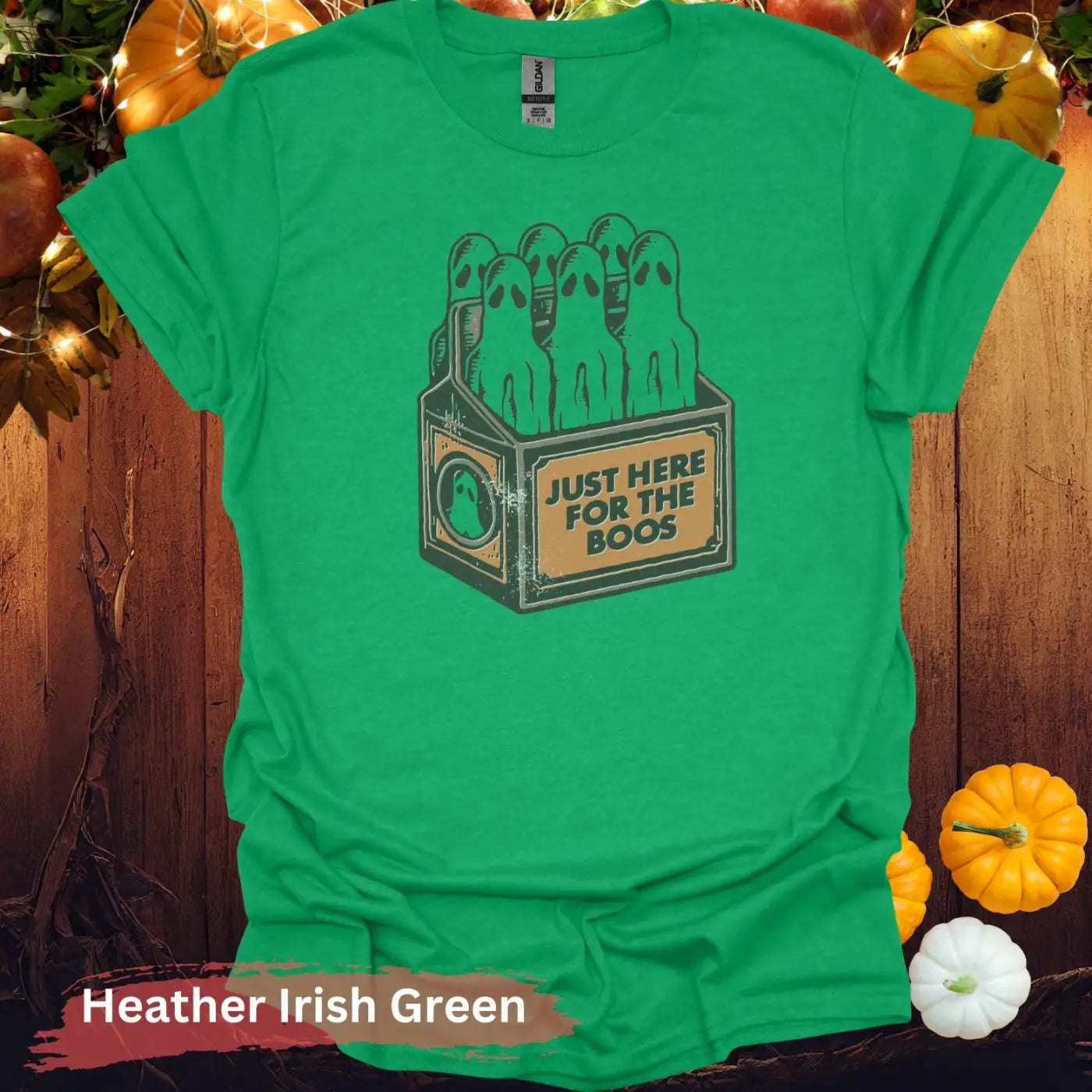 Halloween Just Here for the Boos Funny Unisex T-Shirt - Heather Irish Green / S - Physical Item