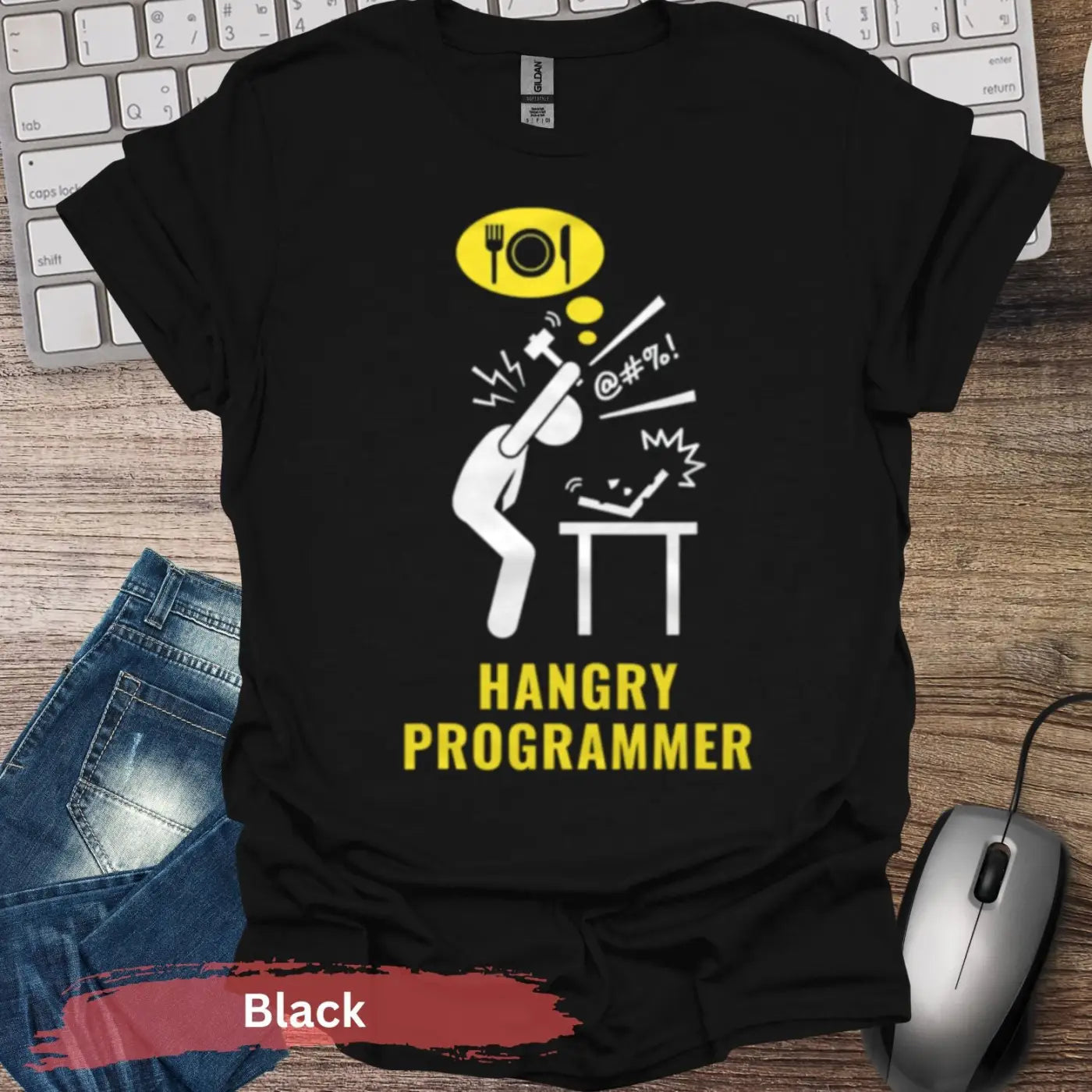 Hangry Programmer T-shirt - S / Black - Physical Item