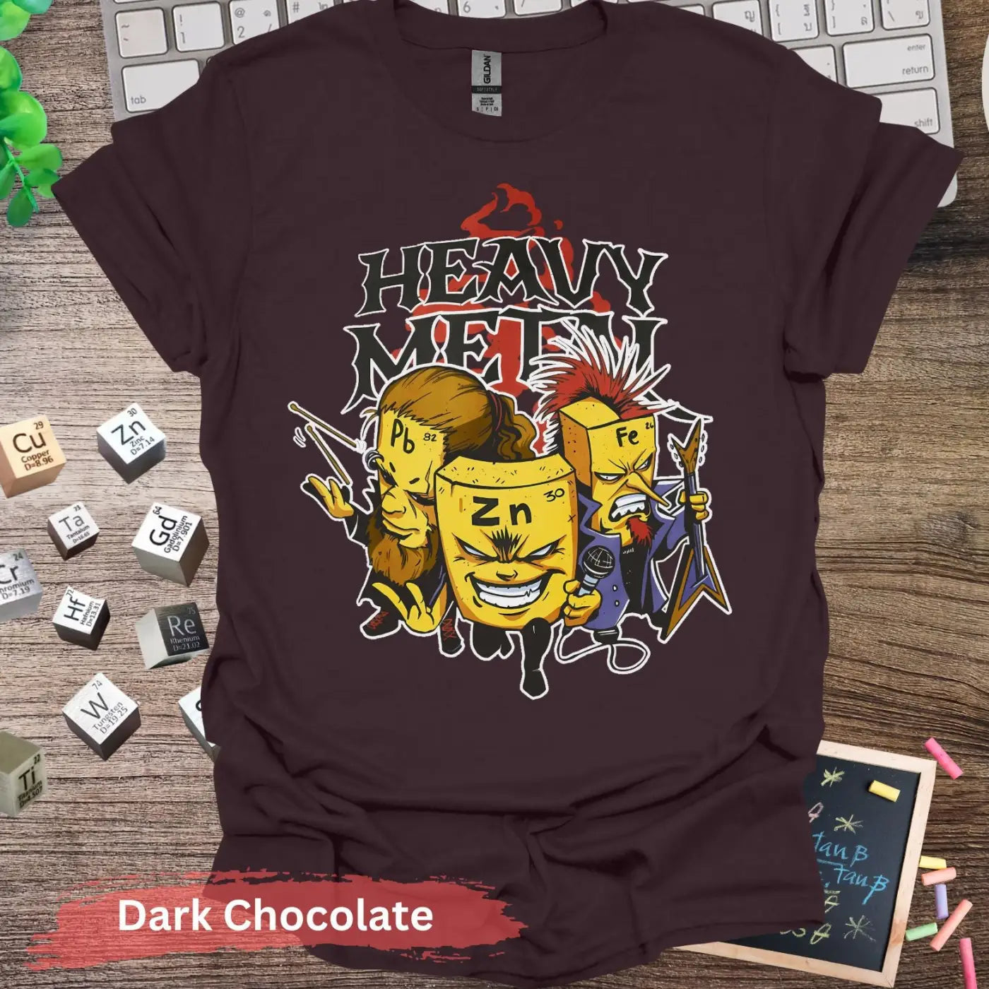 Heavy Metal Elements Band T-shirt - S / Dark Chocolate - Physical Item