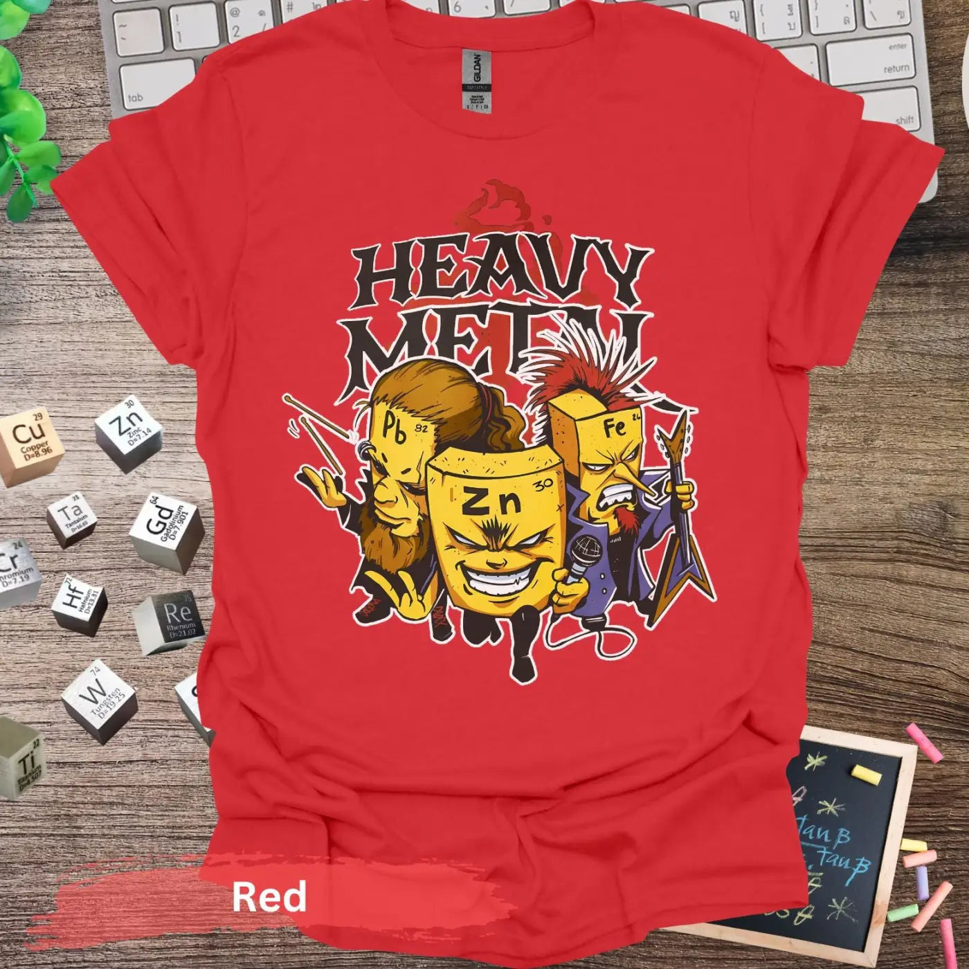 Heavy Metal Elements Band T-shirt - S / Red - Physical Item