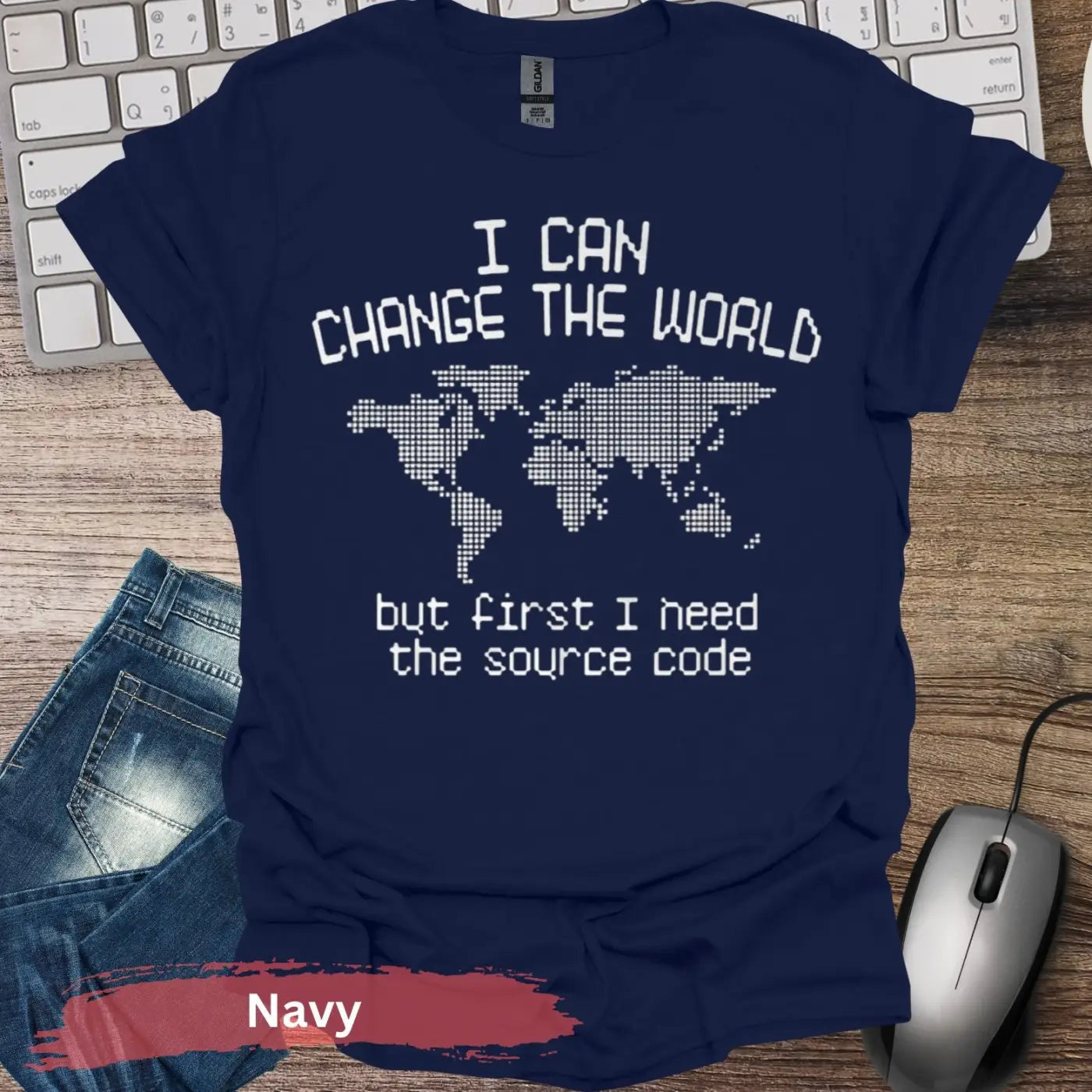 I Can Change The World T-Shirt - S / Navy - Physical Item