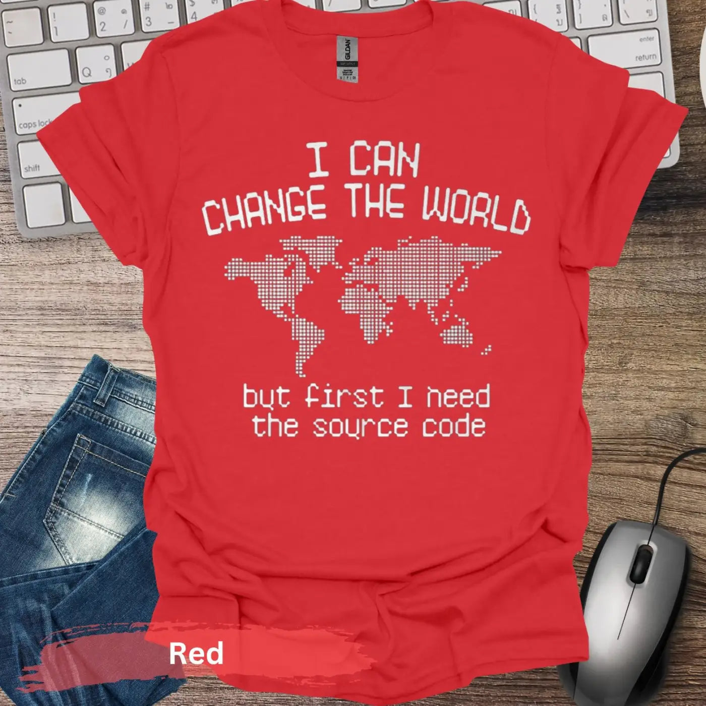 I Can Change The World T-Shirt - S / Red - Physical Item