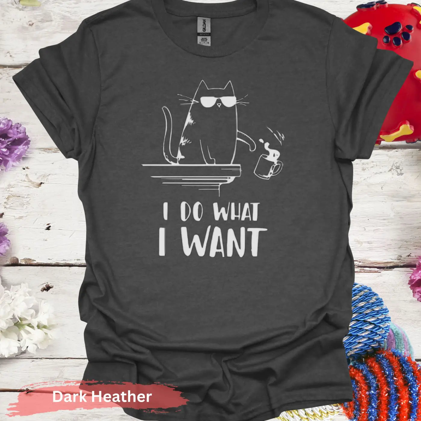 I Do What Want T-shirt - S / Dark Heather - Physical Item