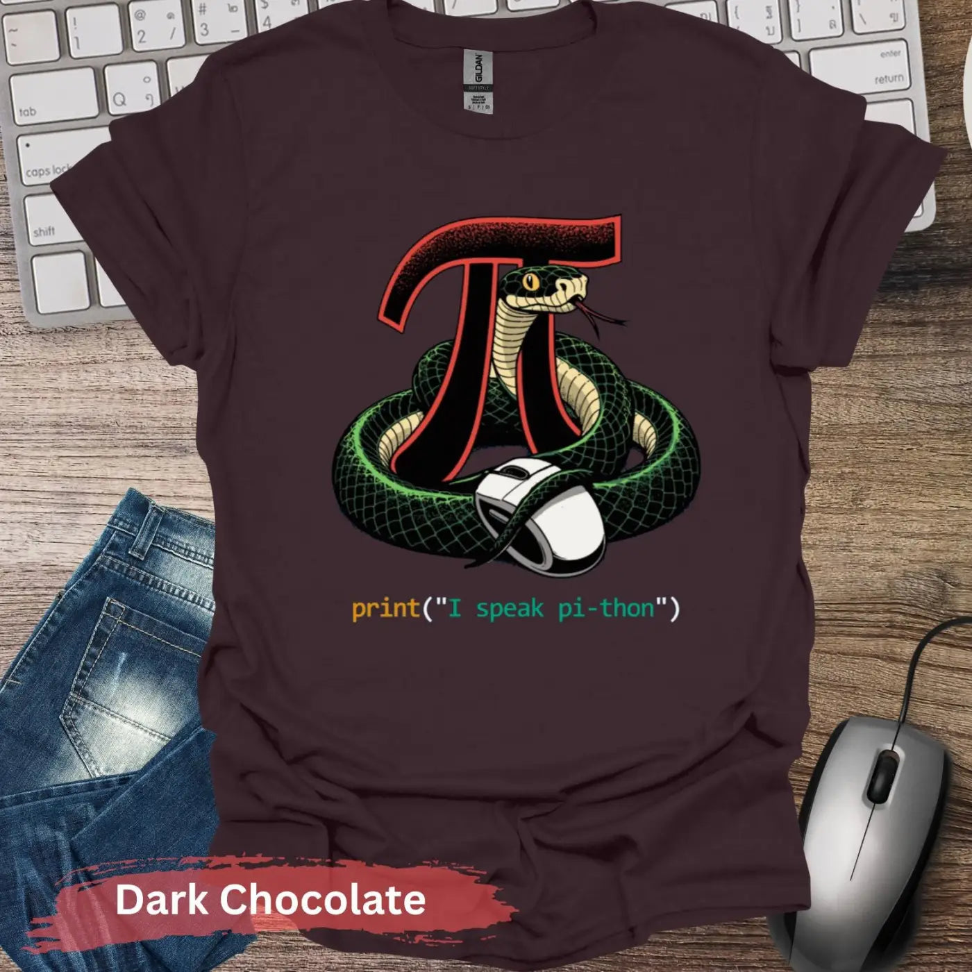 I Speak Python T-shirt - S / Dark Chocolate - Physical Item