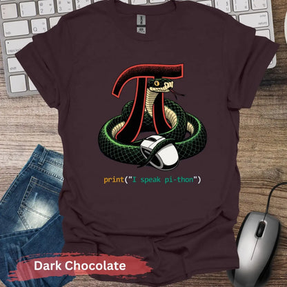 I Speak Python T-shirt - S / Dark Chocolate - Physical Item