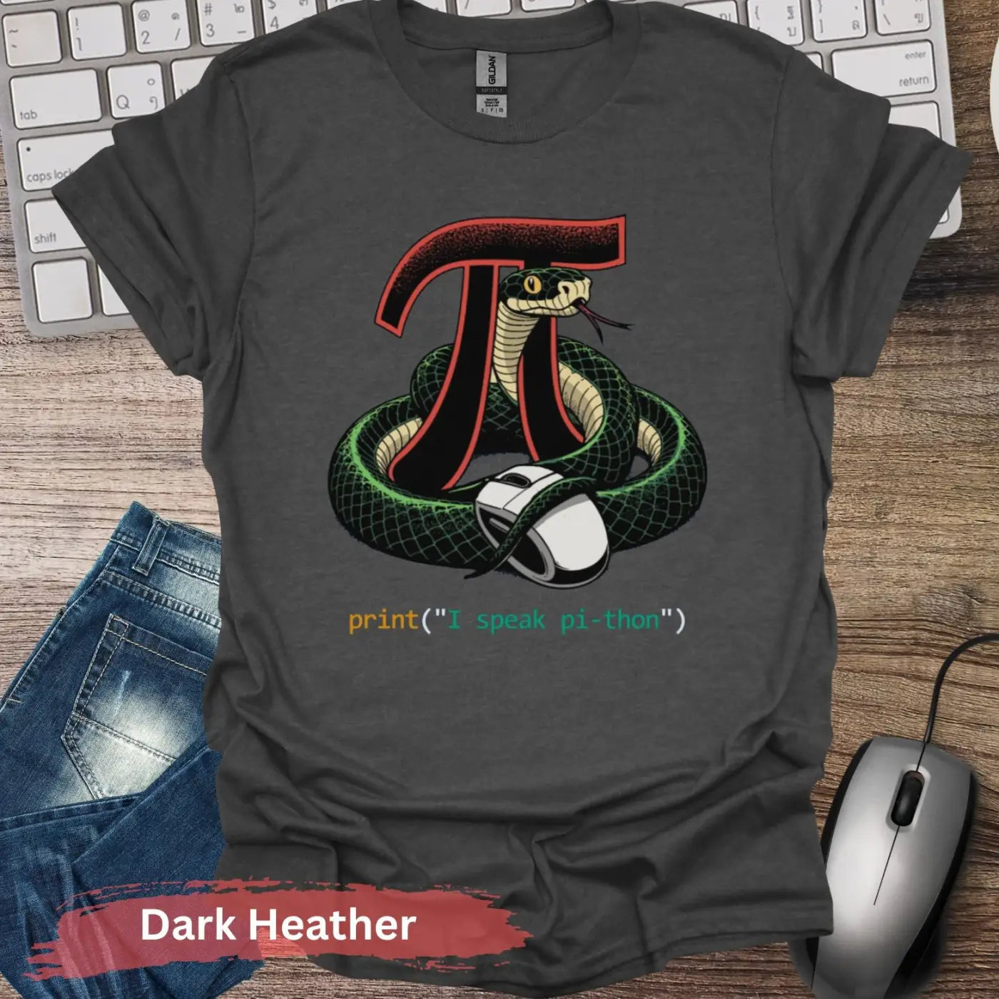 I Speak Python T-shirt - S / Dark Heather - Physical Item