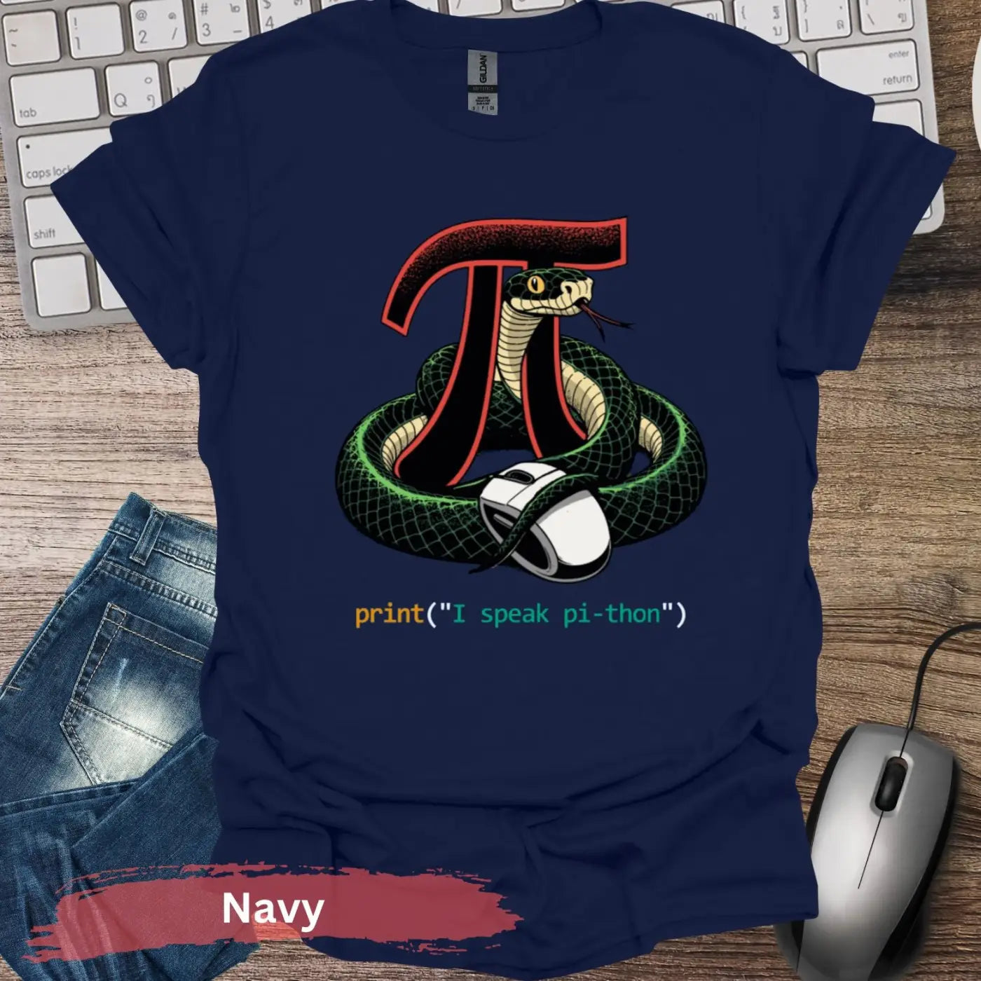 I Speak Python T-shirt - S / Navy - Physical Item