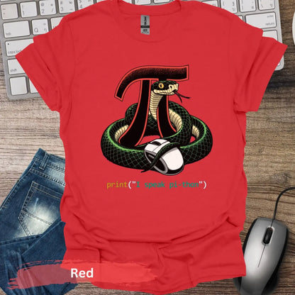 I Speak Python T-shirt - S / Red - Physical Item