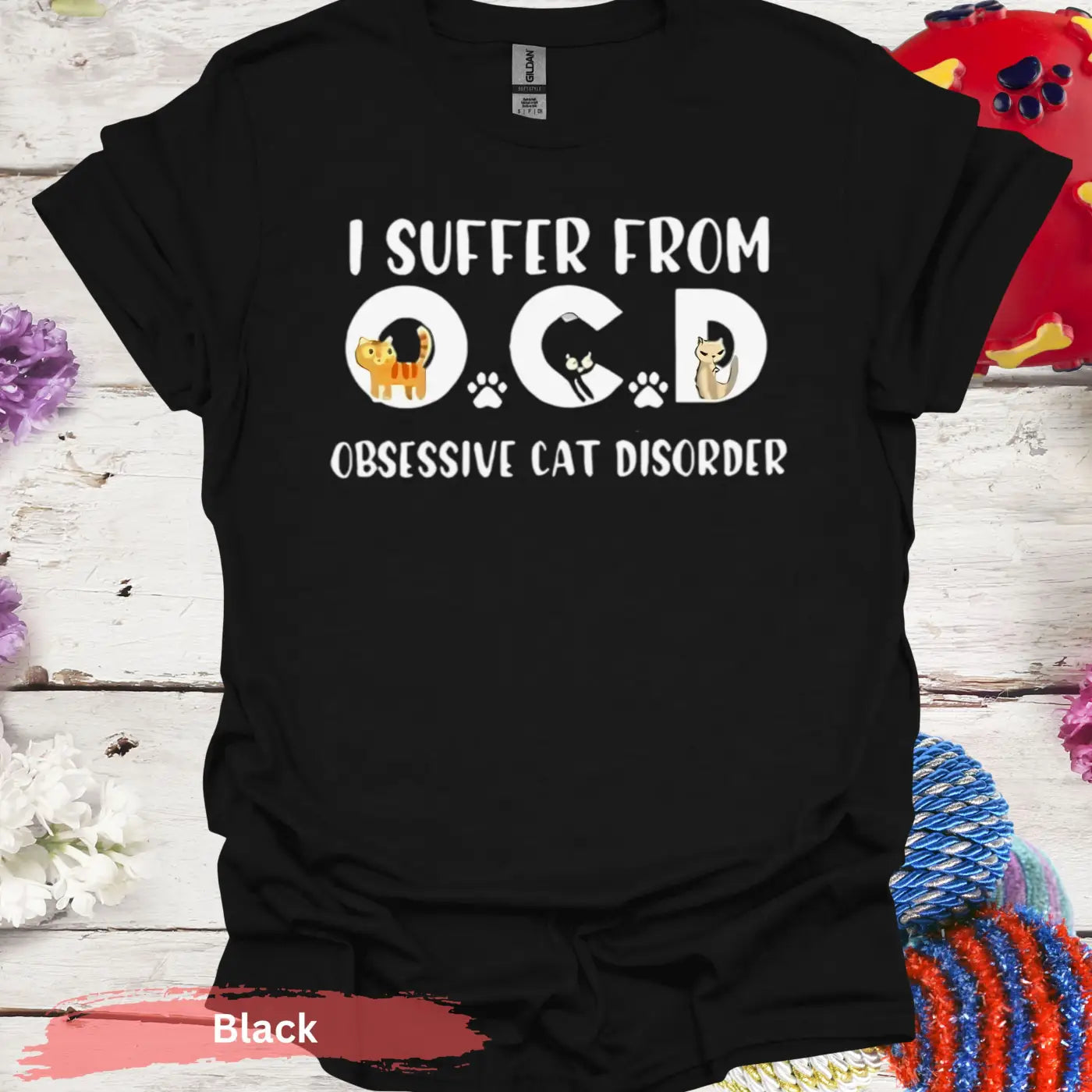 Obsessive Cat Disorder T-Shirt - S / Black - Physical Item