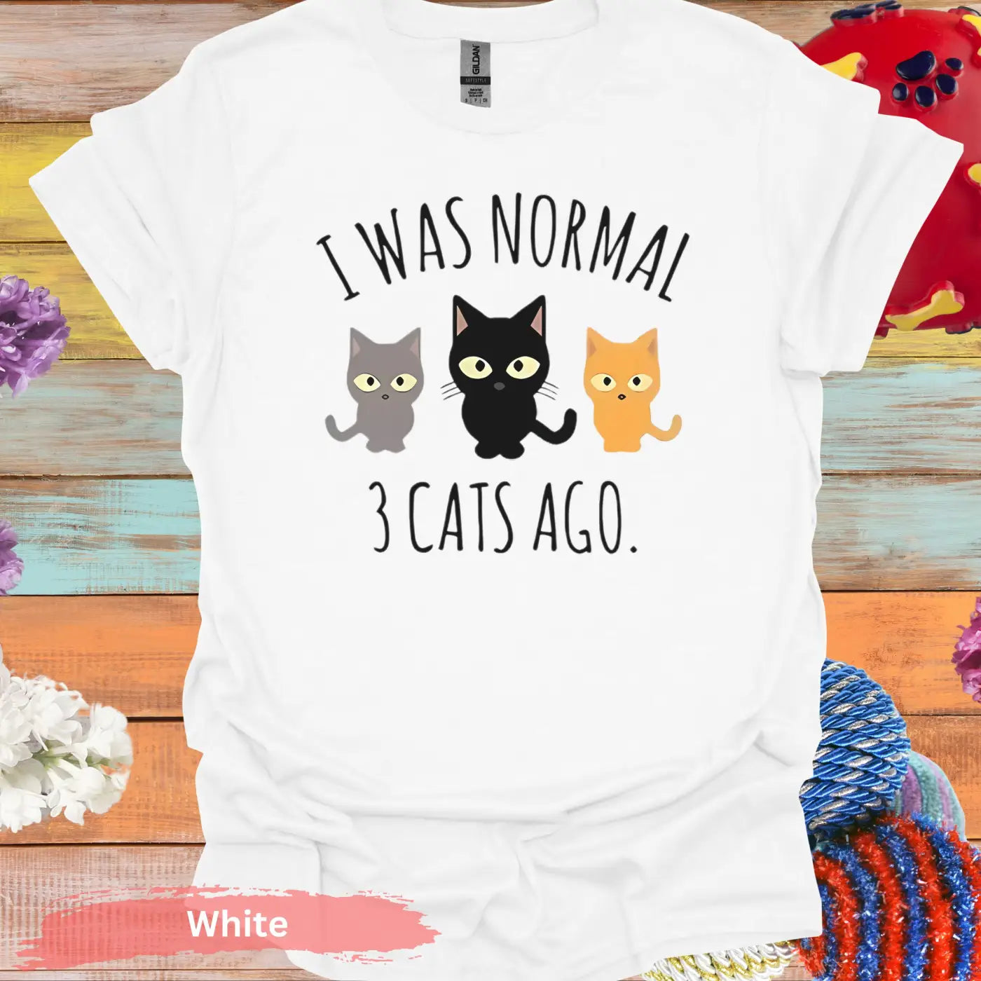 I Was Normal 3 Cats Ago Funny Cat T-shirt - S / White - Physical Item