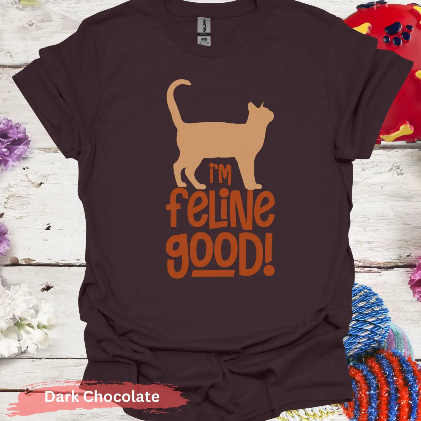 I’m Feline Good T-shirt - S / Dark Chocolate - Physical Item