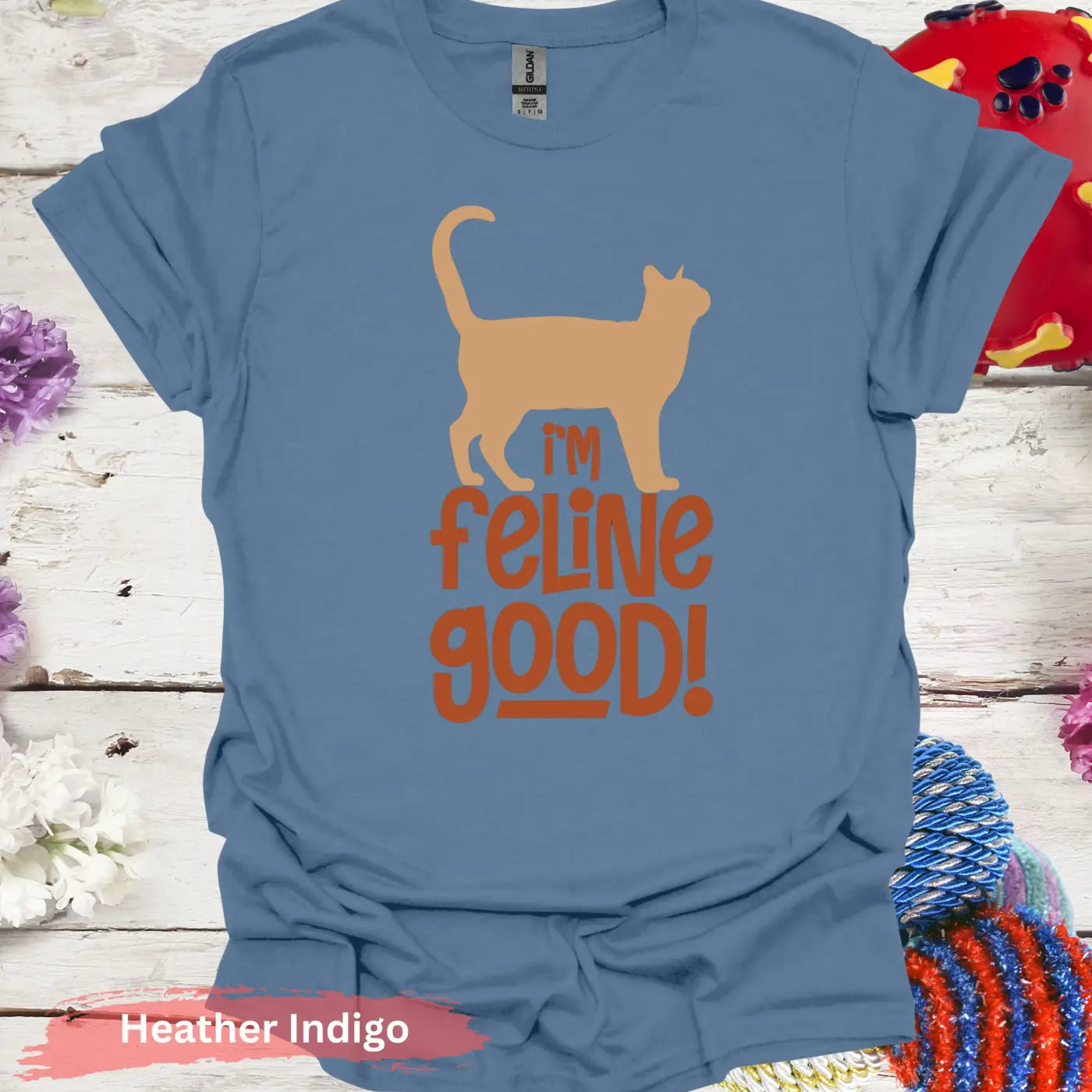 I’m Feline Good T-shirt - S / Heather Indigo - Physical Item