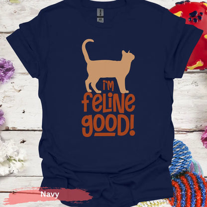 I’m Feline Good T-shirt - S / Navy - Physical Item