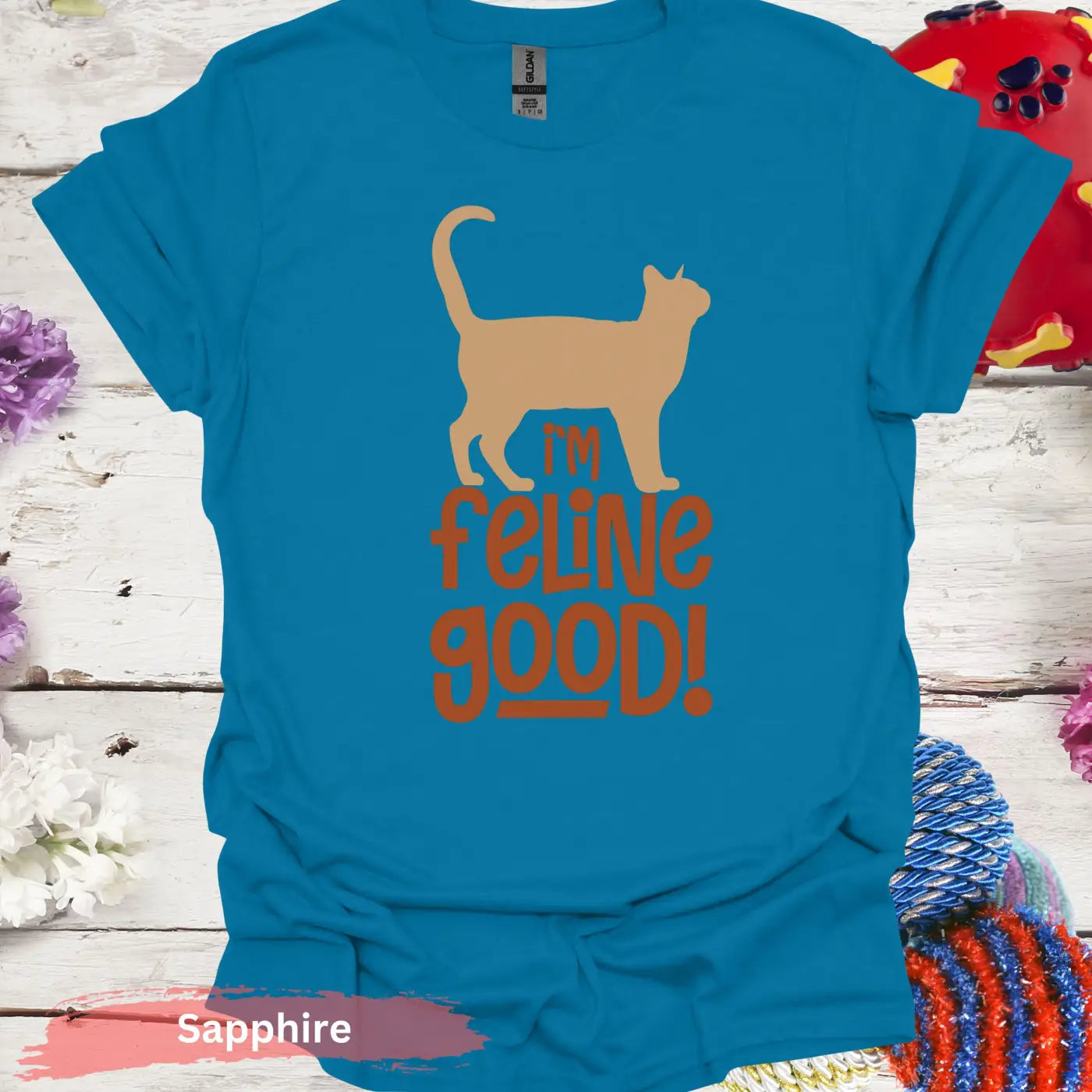 I’m Feline Good T-shirt - S / Sapphire - Physical Item