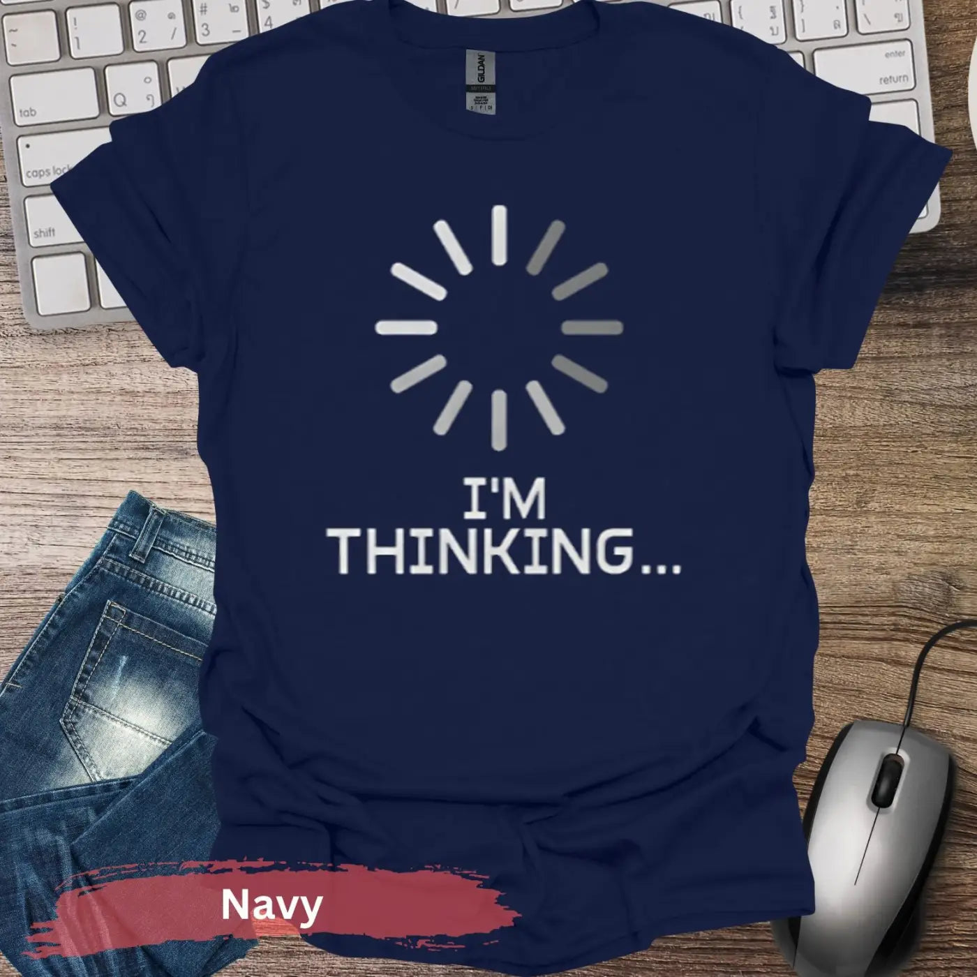 I’m Thinking T-Shirt - S / Navy - Physical Item