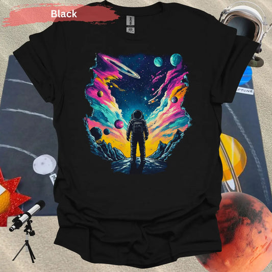 Infinite Realms: A cosmic voyage T-shirt - S / Black - Physical Item