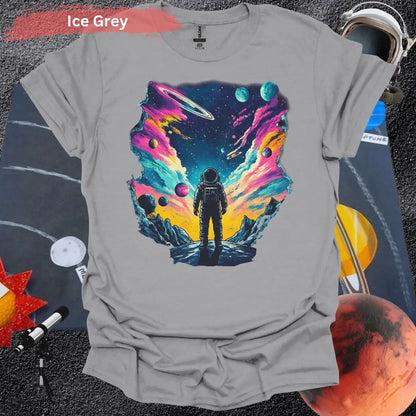 Infinite Realms: A cosmic voyage T-shirt - S / Ice Grey - Physical Item