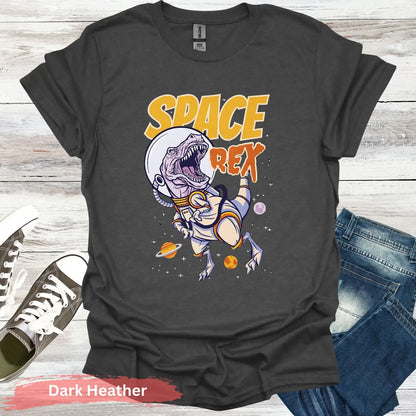Intergalactic Dinosaur T-Shirt - S / Dark Heather - Physical Item