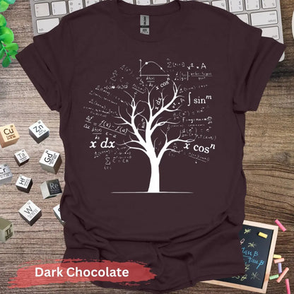 Intricate Mathematical Tree T-Shirt - S / Dark Chocolate - Physical Item