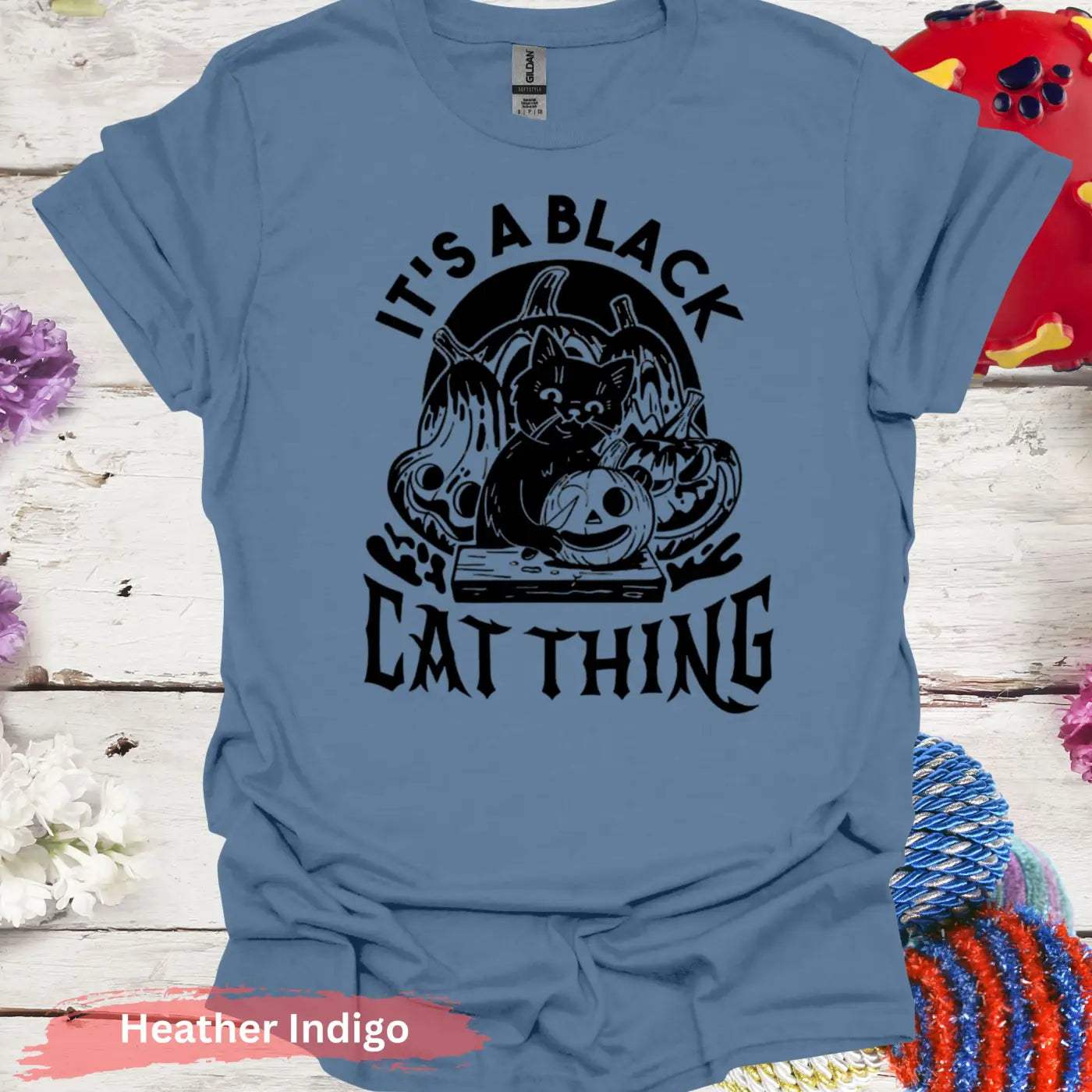 It’s a black cat thing T-shirt - S / Heather Indigo - Physical Item