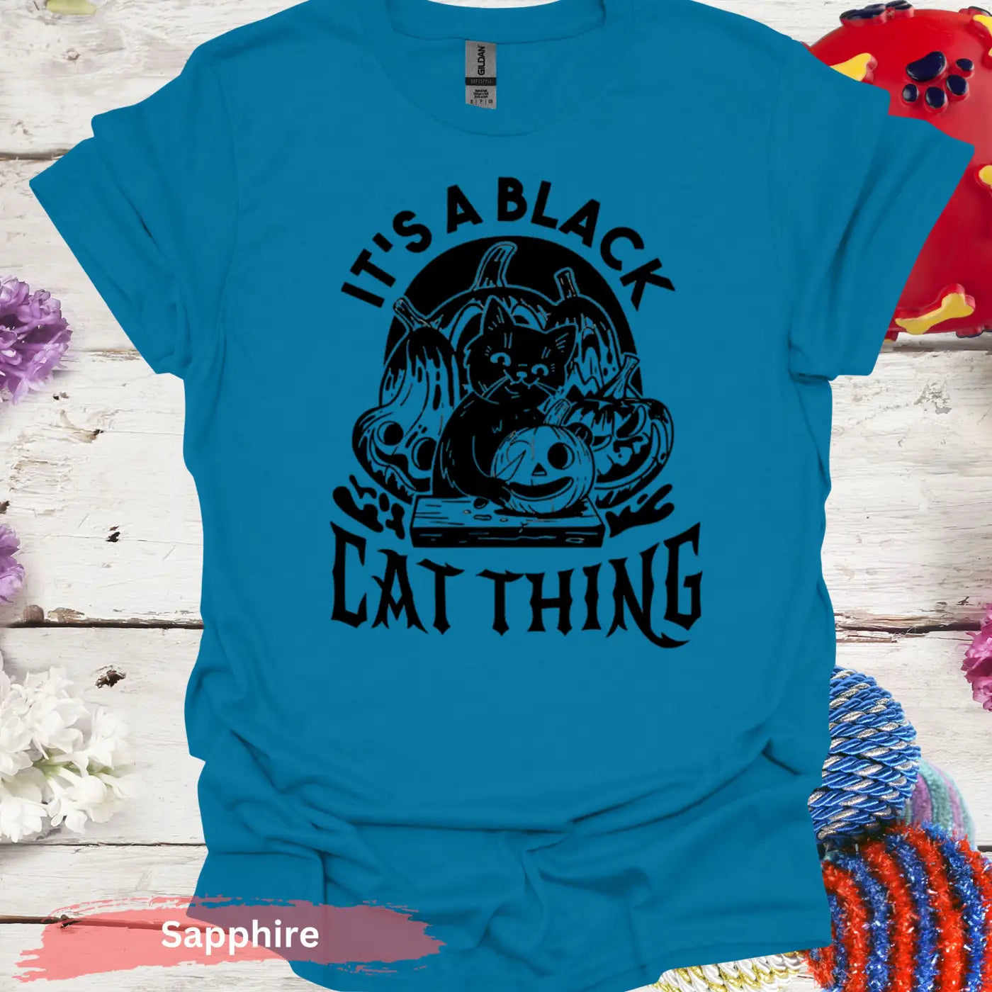 It’s a black cat thing T-shirt - S / Sapphire - Physical Item