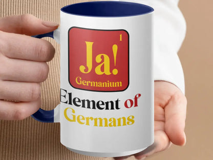 Ja! Germanium Element of Germans Mug - accent mug 15oz / Black - Physical Item