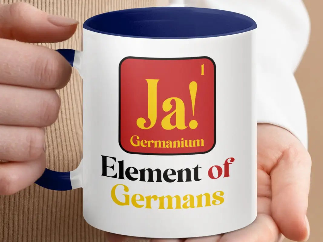 Ja! Germanium Element of Germans Mug - accent mug 11oz / Dark Blue - Physical Item