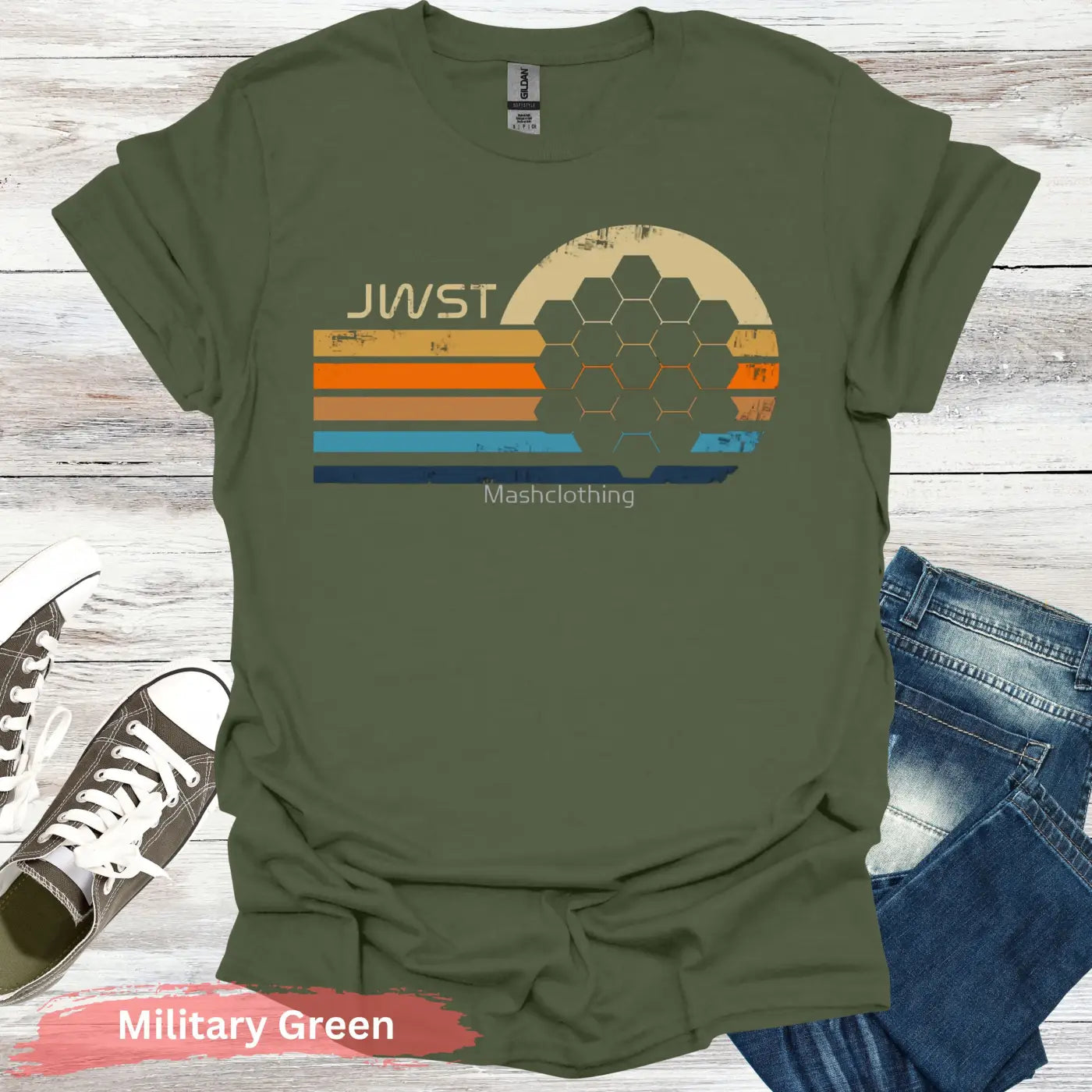 JWST T-Shirt - S / Military Green - Physical Item