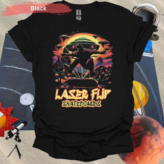 Laser Flip Skateboards T-shirt - S / Black - Physical Item