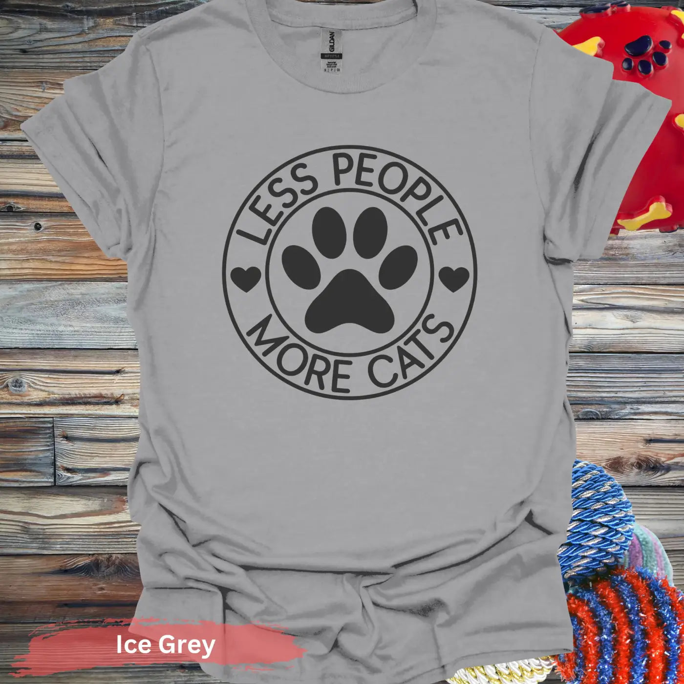 Less People More Cats T-shirt - S / Ice Grey - Physical Item