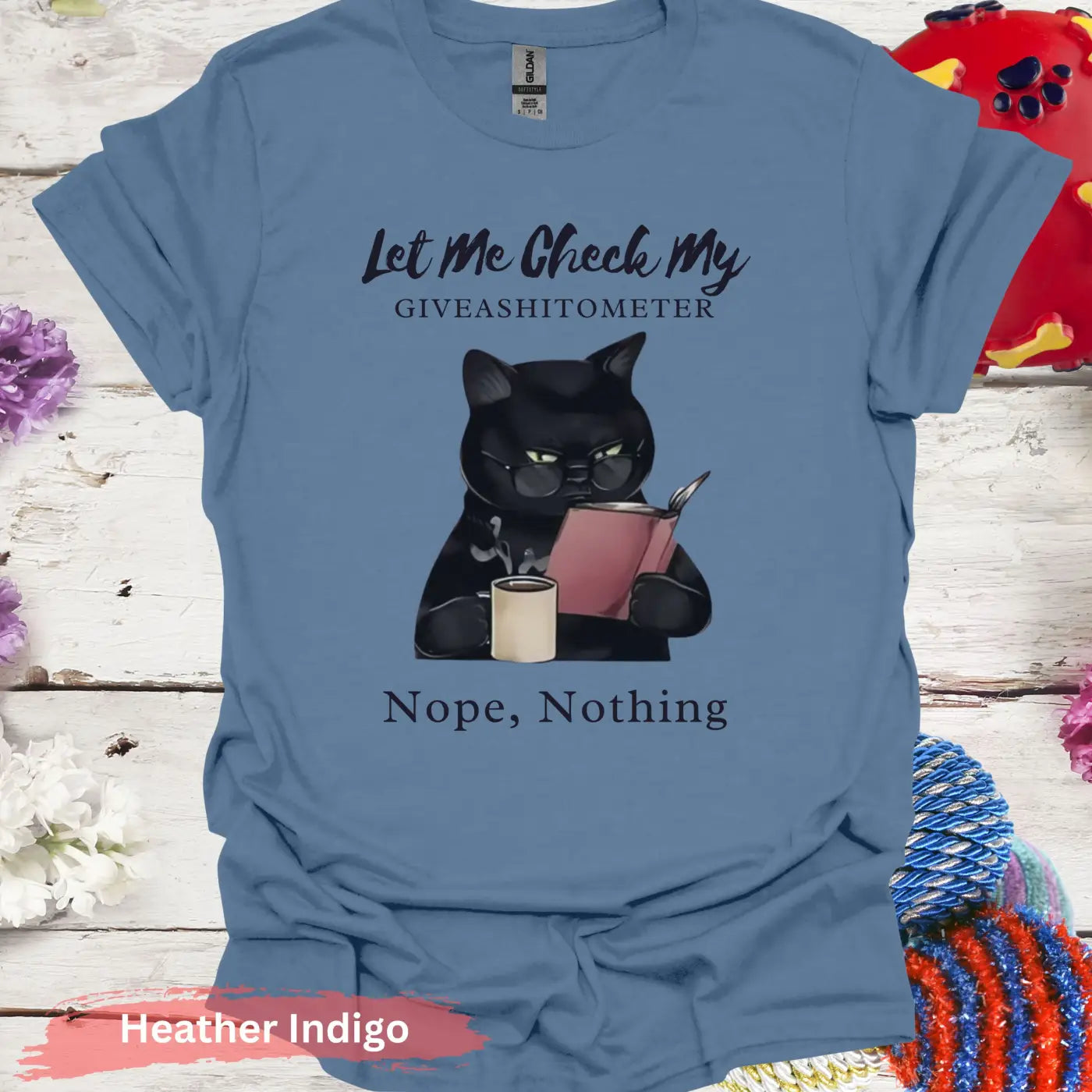 Let Me Check My Giveashitometer T-Shirt - S / Heather Indigo - Physical Item