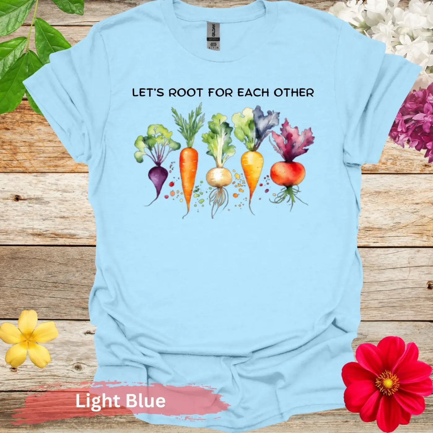 Let’s Root For Each Other T-Shirt - S / Light Blue - Physical Item