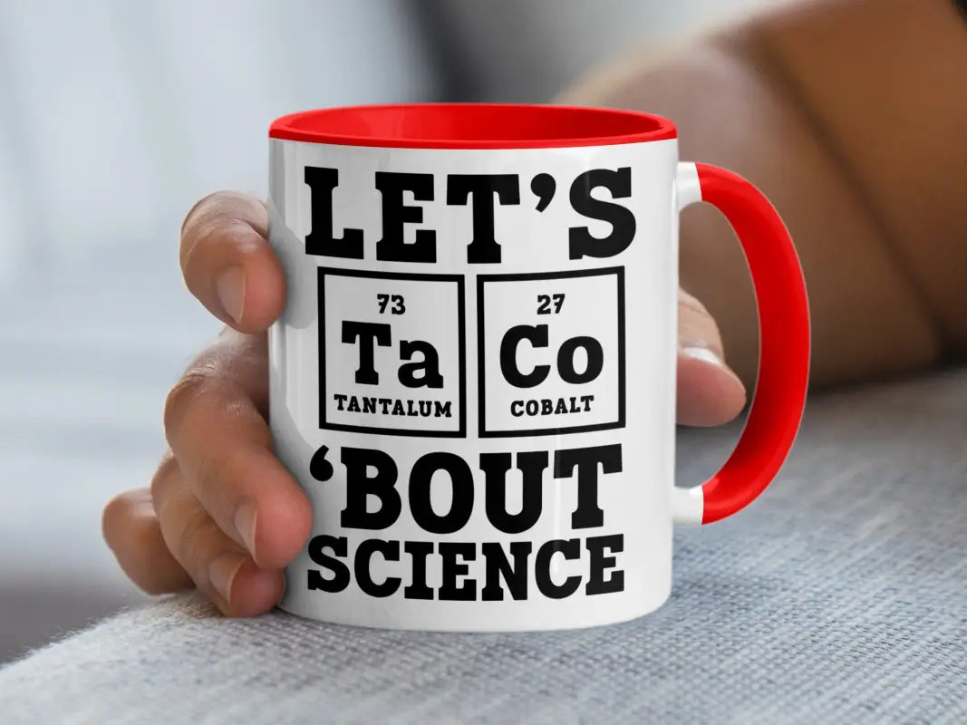 Let’s Taco Bout Science Funny Chemistry Mug - Accent mug 11oz / Pink - Physical Item