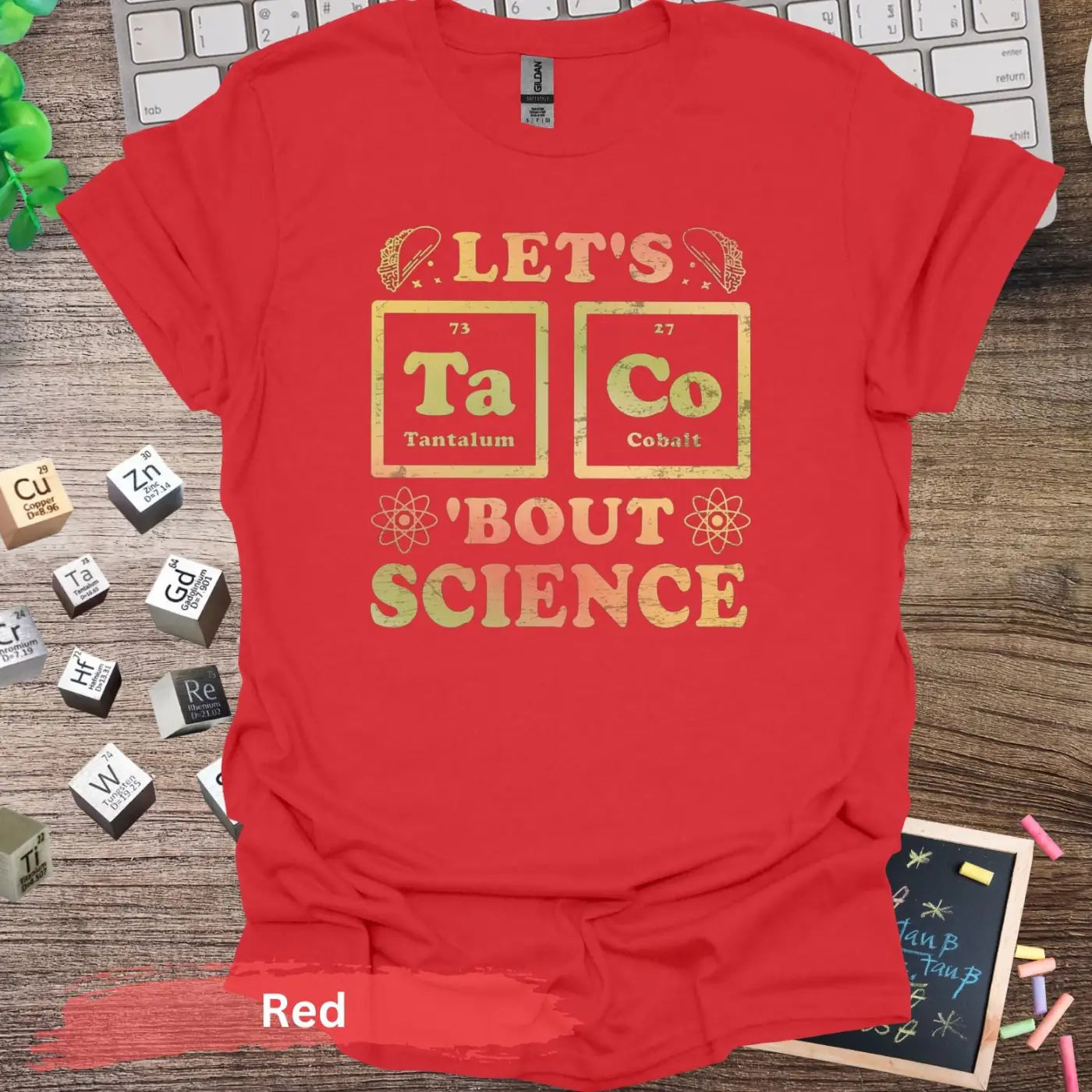 Let’s Taco Bout Science Graphic T-shirt - S / Red - Physical Item