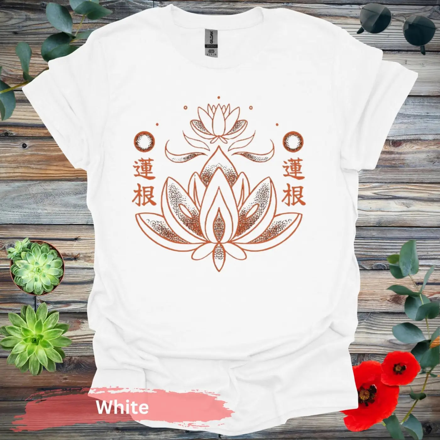 Lotus Blossom Graphic T-Shirt - S / White - Physical Item