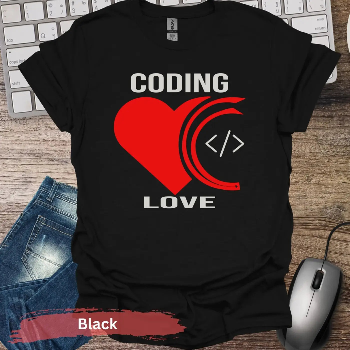 Love for Coding T-Shirt - S / Black - Physical Item