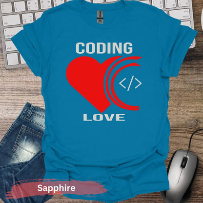 Love for Coding T-Shirt - S / Sapphire - Physical Item